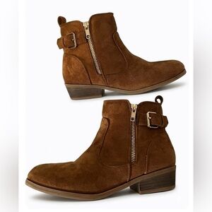 Girls Dream Pairs Brown Ankle Booties Shoes  Faux Suede Big Kids Size 5